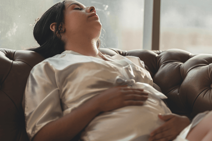 Emotionally Exhausted Pregnant Woman