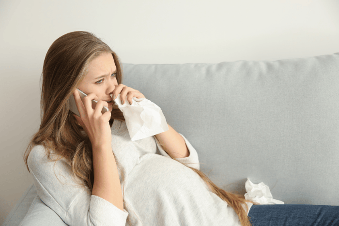 Tearful Pregnant Woman